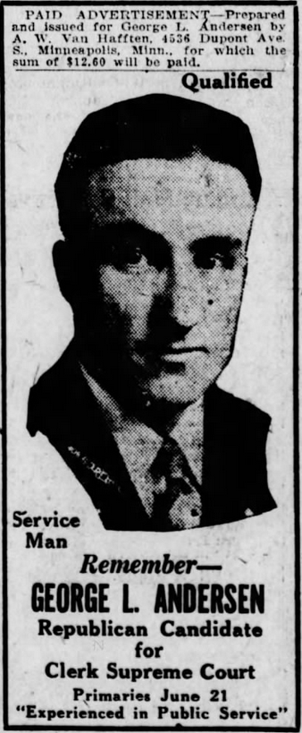 Print campaign advertisement for George L. Andersen.
