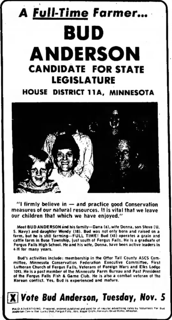 Print campaign advertisement for Bud Anderson.
