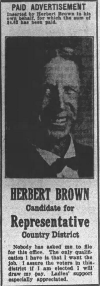 Print advertisement for Herbert Brown's 1928 HD 02 campaign.