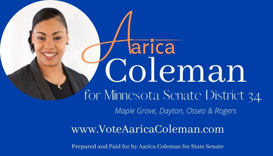 Campaign logo for Aarica L. Coleman's 2020 SD 34 campaign.