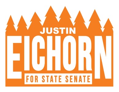 Justin Eichorn State Senate campaign logo.