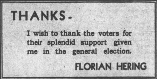 Print advertisement for Florian J. Hering's 1938 HD 02 campaign.