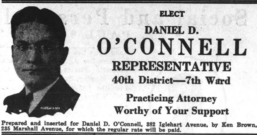 Print advertisement for Daniel D. O'Connell's HD 40 general election campaign