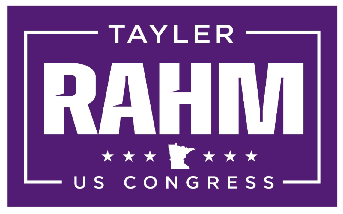 Logo for Tayler J. Rahm's 2024 CD 02 Republican primary campaign