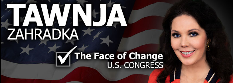 Digital logo for Tawnja Zahradka's 2020 CD 06 campaign